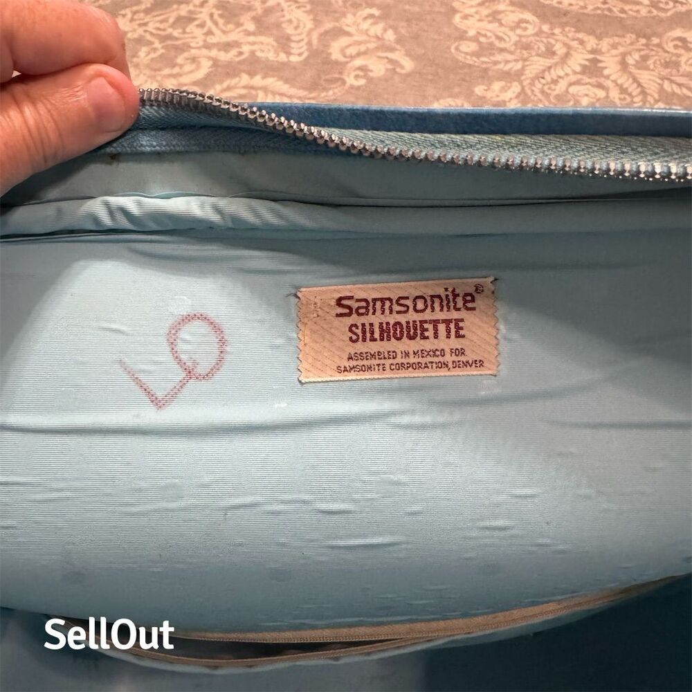 Vintage Samsonite Silhouette Blue Travel Shoulder Bag w/ Compartments - Picture 4 of 7
